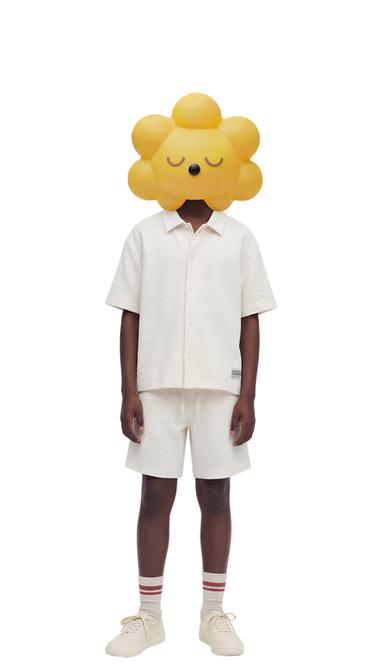 CONJUNTO CAMISA Y BERMUDA TEXTURA ETIQUETA - Crudo / Beige de Zara