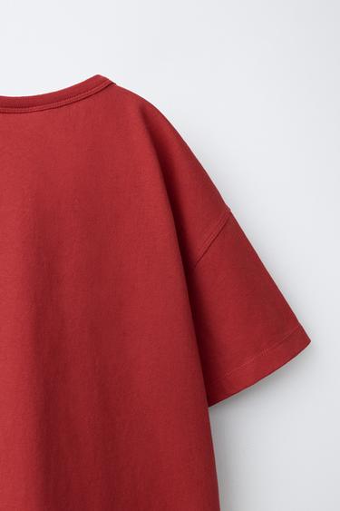 ORFAYO © EMBROIDERED T-SHIRT - Red by Zara - Image 3