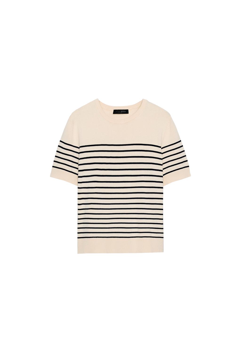 STRIPED SHORT SLEEVE KNIT JUMPER - image 3