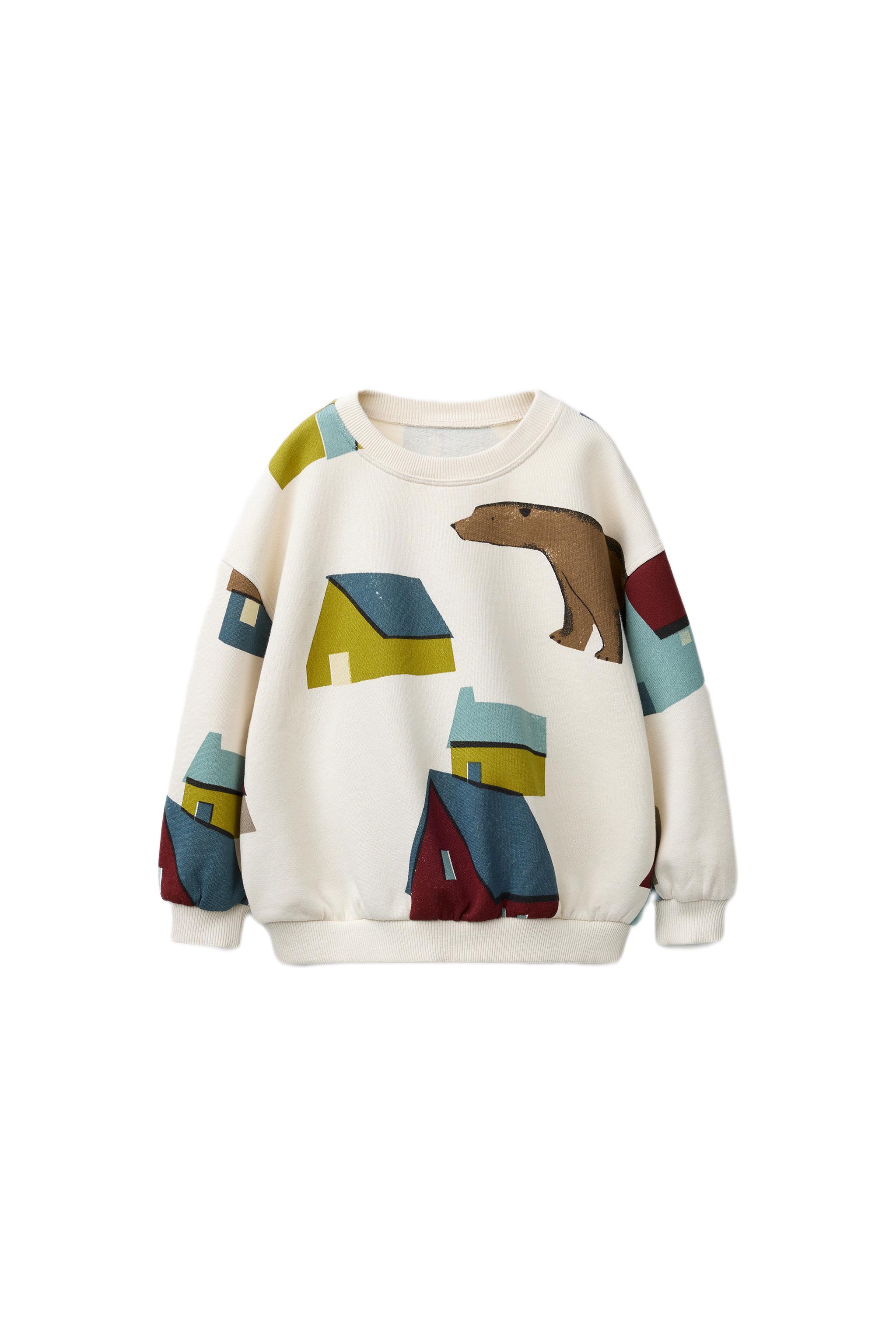 総柄スウェットシャツ - エクリュ | ZARA Japan / 日本