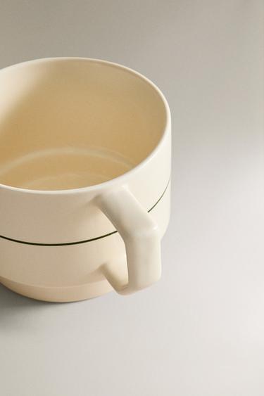 TASSE GRÈS CAFÉTÉRIA - Blanc / Vert de Zara - Image 2
