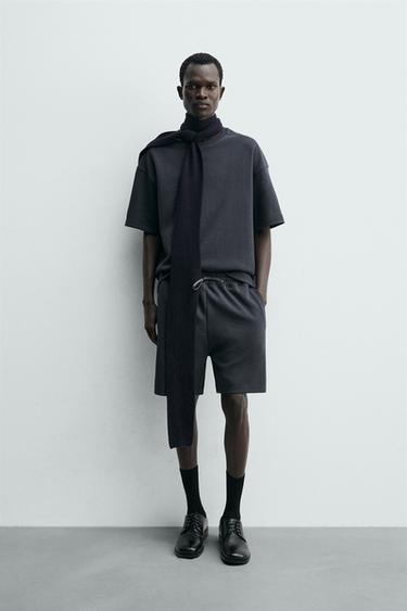 BERMUDA JOGGER RELAXED FIT INTERLOCK - Azul profundo de Zara