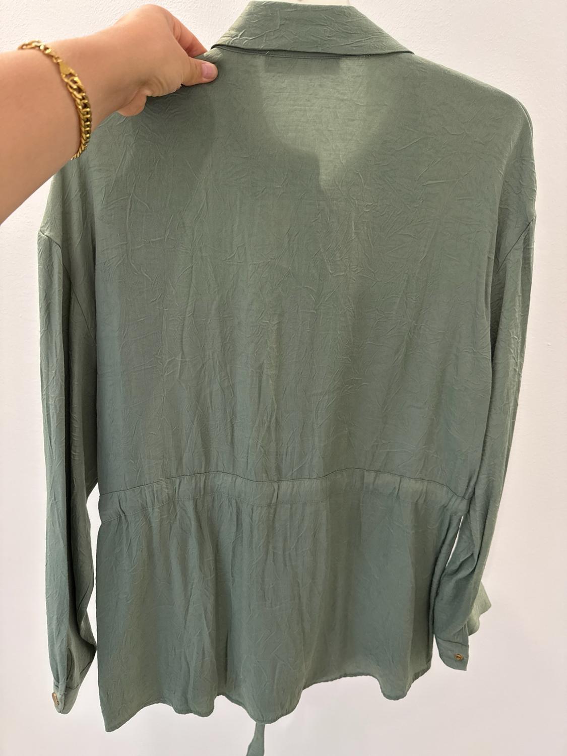 SATIN BELTED OVERSHIRT - Image 3