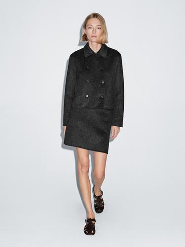 Zara Short faux fur coat - Cobalt