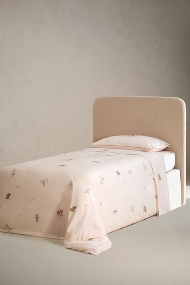 KIDS' UNICORN FITTED SHEET — Light pink 2