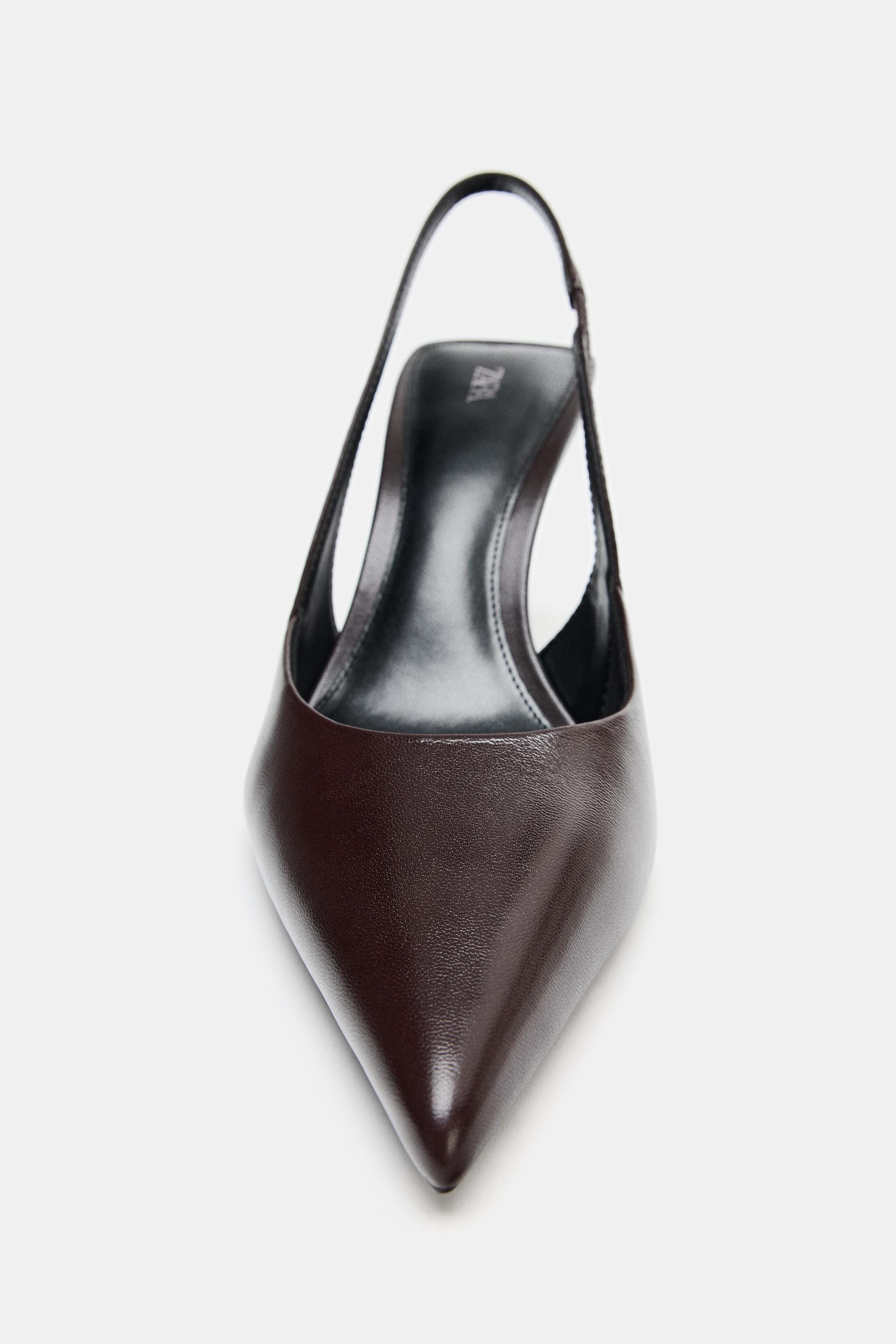LEATHER SLINGBACK HEELED SHOES