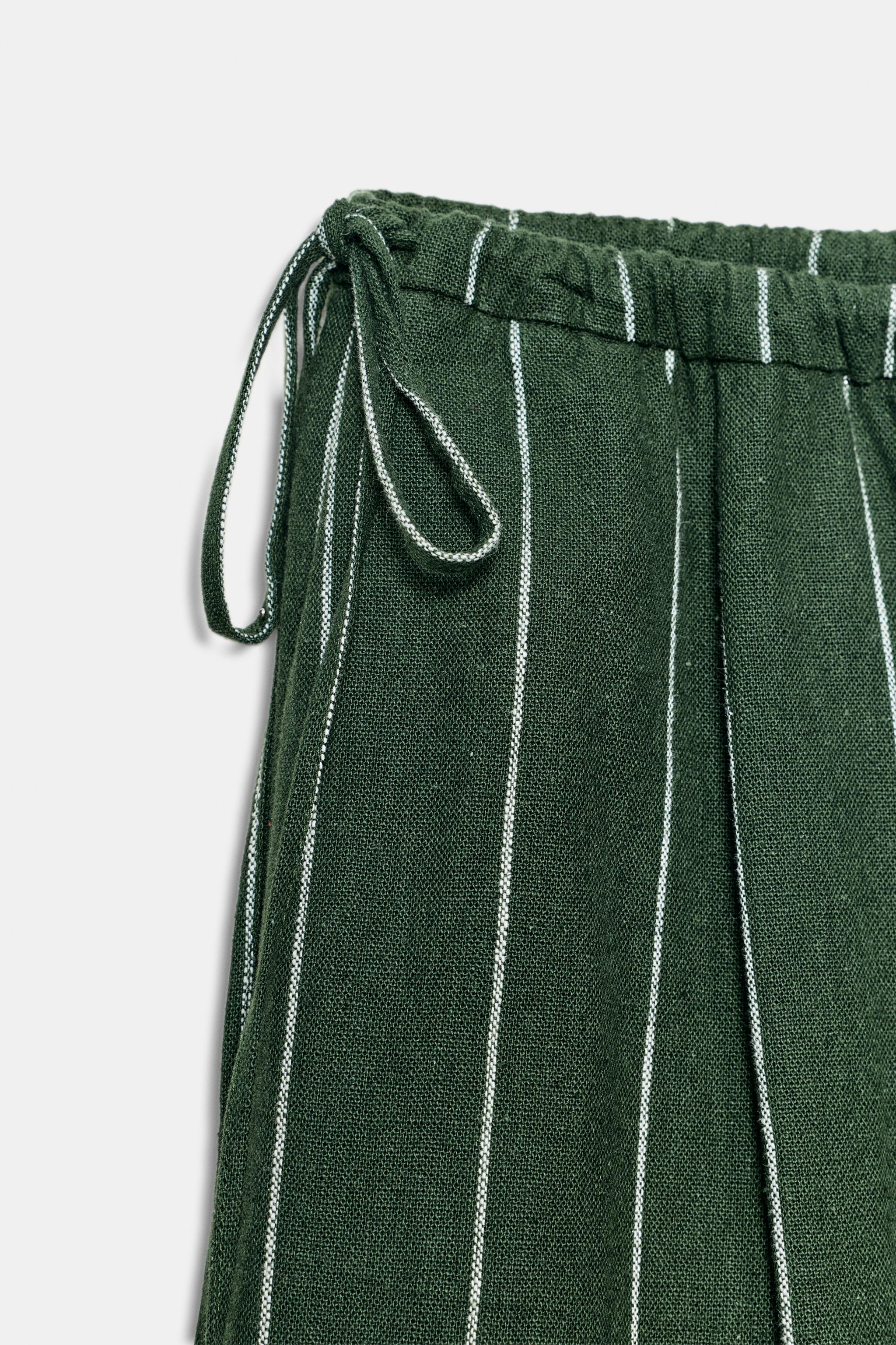 ZW COLLECTION STRIPED LINEN PANTS