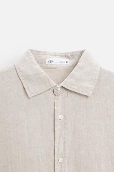 CHEMISE 100 % LIN - Beige clair de Zara - Image 7