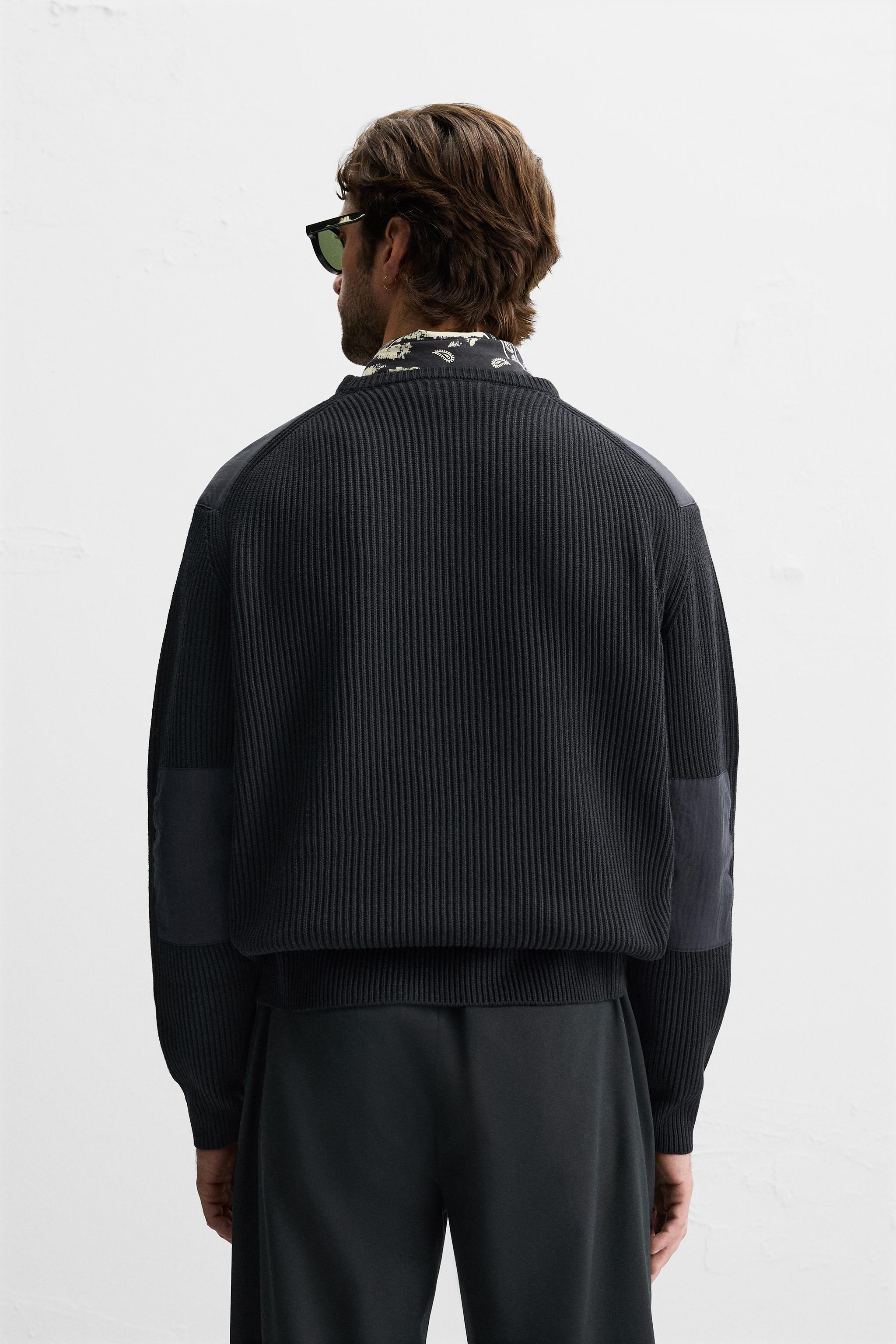 ★ZARA★ SWEATER WITH MATCHING PATCHES SWEATER WITH MATCHING PATCHES - Navy blue | ZARA Australia