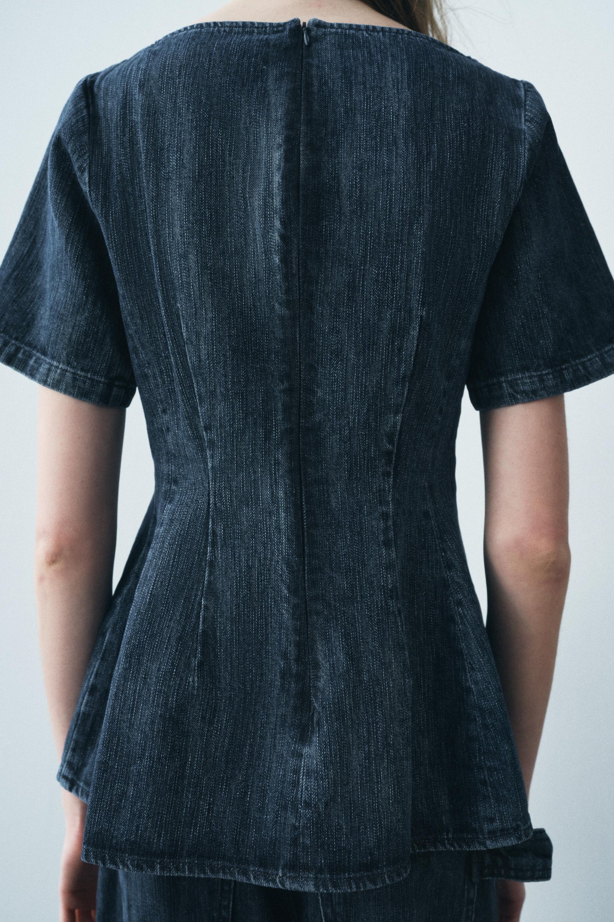 DENIM PEPLUM TOP ZW COLLECTION