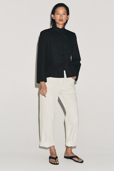 ZW COLLECTION PEPLUM FIREMAN CLASP BLAZER - Black by Zara - Image 0