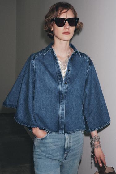 CAMICIA KIMONO DENIM ZW COLLECTION - Blu di Zara