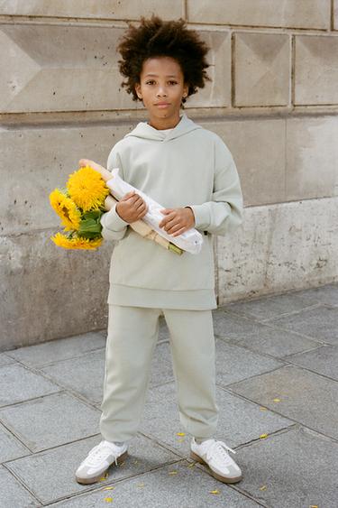 INTERLOCK HOODIE AND JOGGERS SET - Light green by Zara