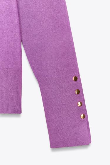 BASIC PLAIN KNIT SWEATER - Purple by Zara - Image 7