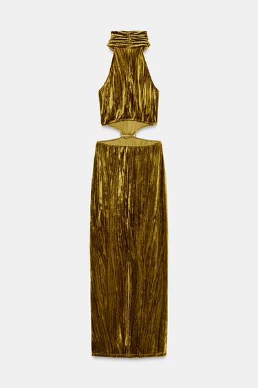 CUT-OUT DRESS WITH JEWEL DETAIL - Ochre by Zara - Image 7