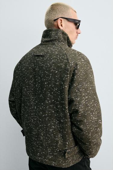 HERRINGBONE TEXTURED JACKET - Dark tan by Zara - Image 6