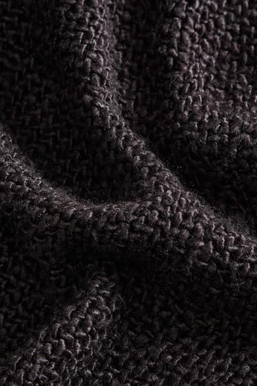 MANTA DECORATIVA COM FRANJAS - Preto da Zara