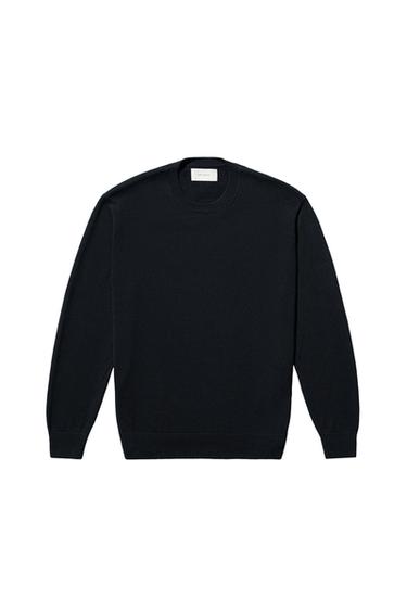 면-삼 스웨터 - Zara 다크 블루