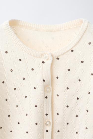POLKA DOT CARDIGAN - Ecru by Zara - Image 2