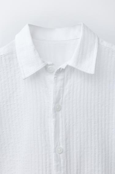 CHEMISE DOBBY BRODÉE - Écru clair de Zara - Image 2