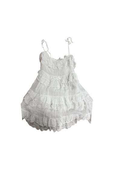 WHITE RUFFLE DRESS