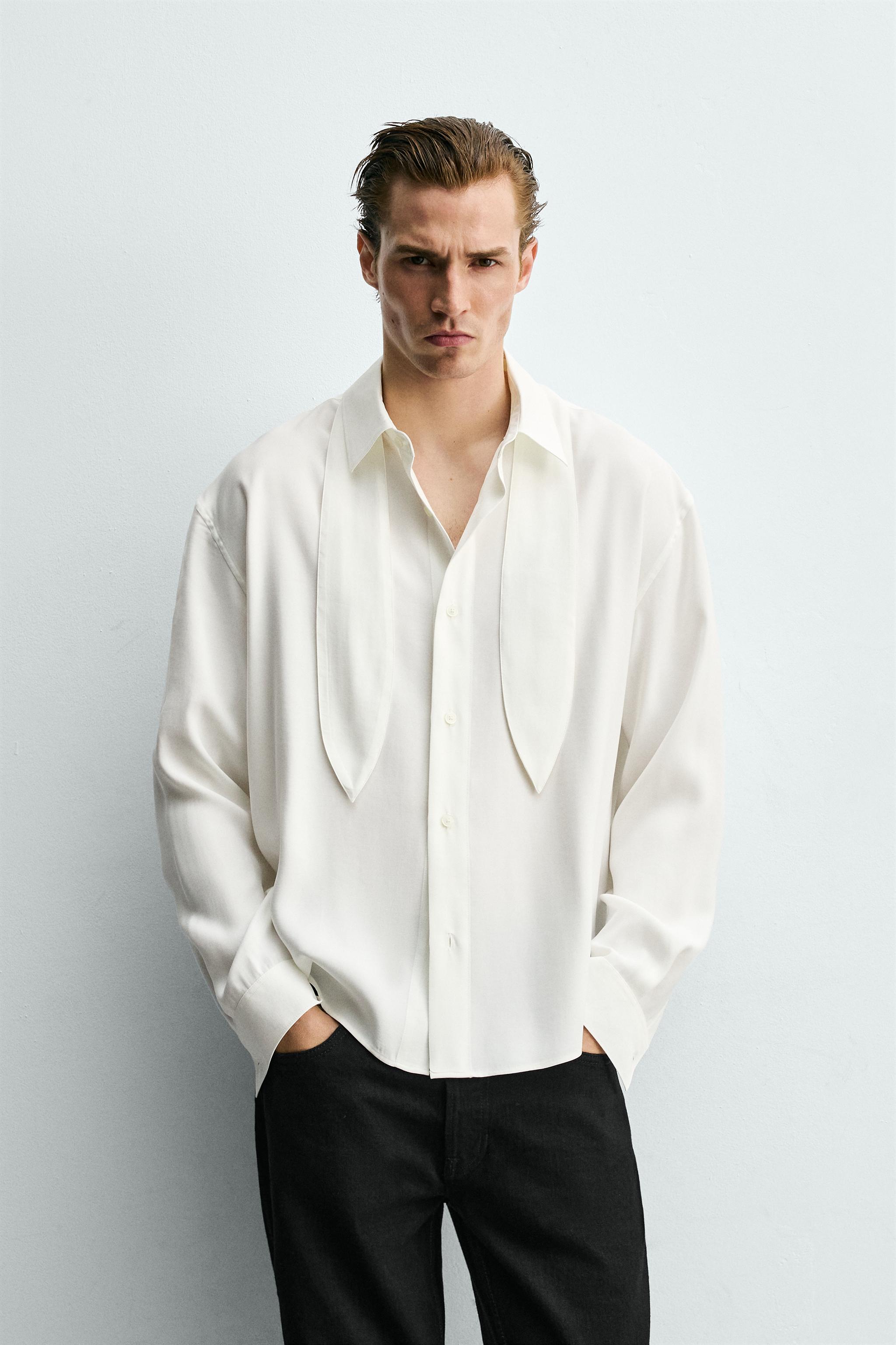 FLOWY SHIRT WITH SHORT TIE