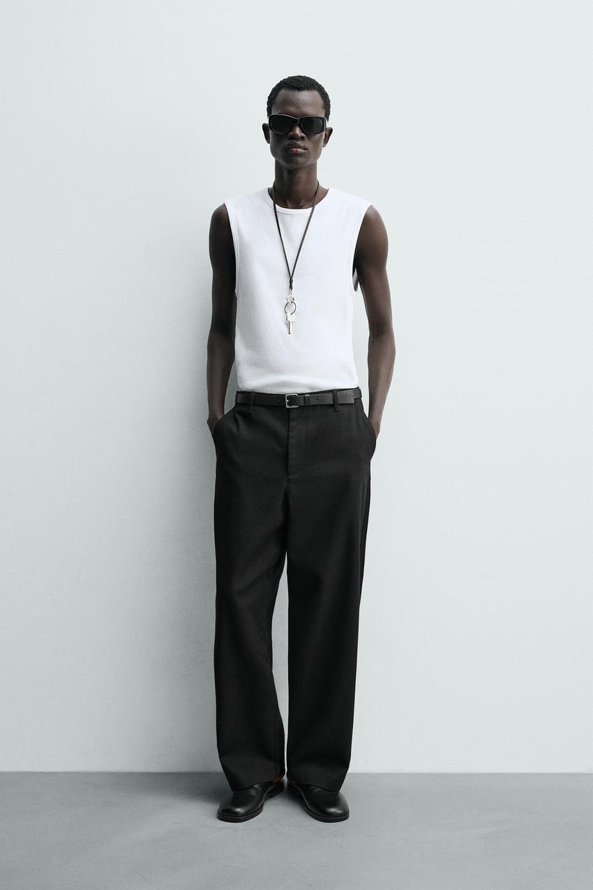 Top haut court débardeur moulant Zara bleu et blanc rayure bande neuf côtelé - Vêtements Top haut court débardeur moulant Zara bleu et blanc rayure bande neuf côtelé - Vêtements