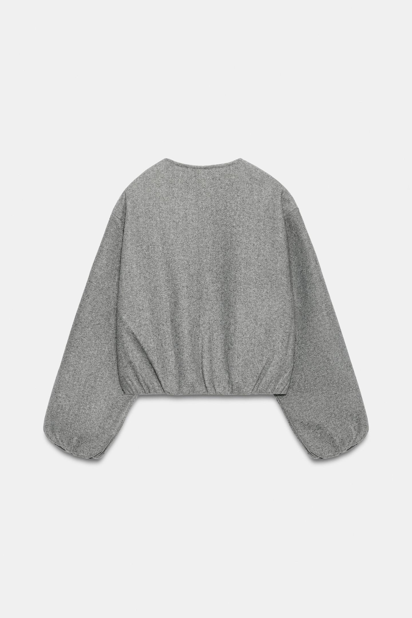 Женская куртка Zara Soft Bomber, цвет: Серый — фото 4