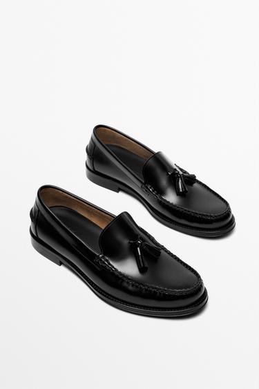 Leather tassel loafer — Black 2