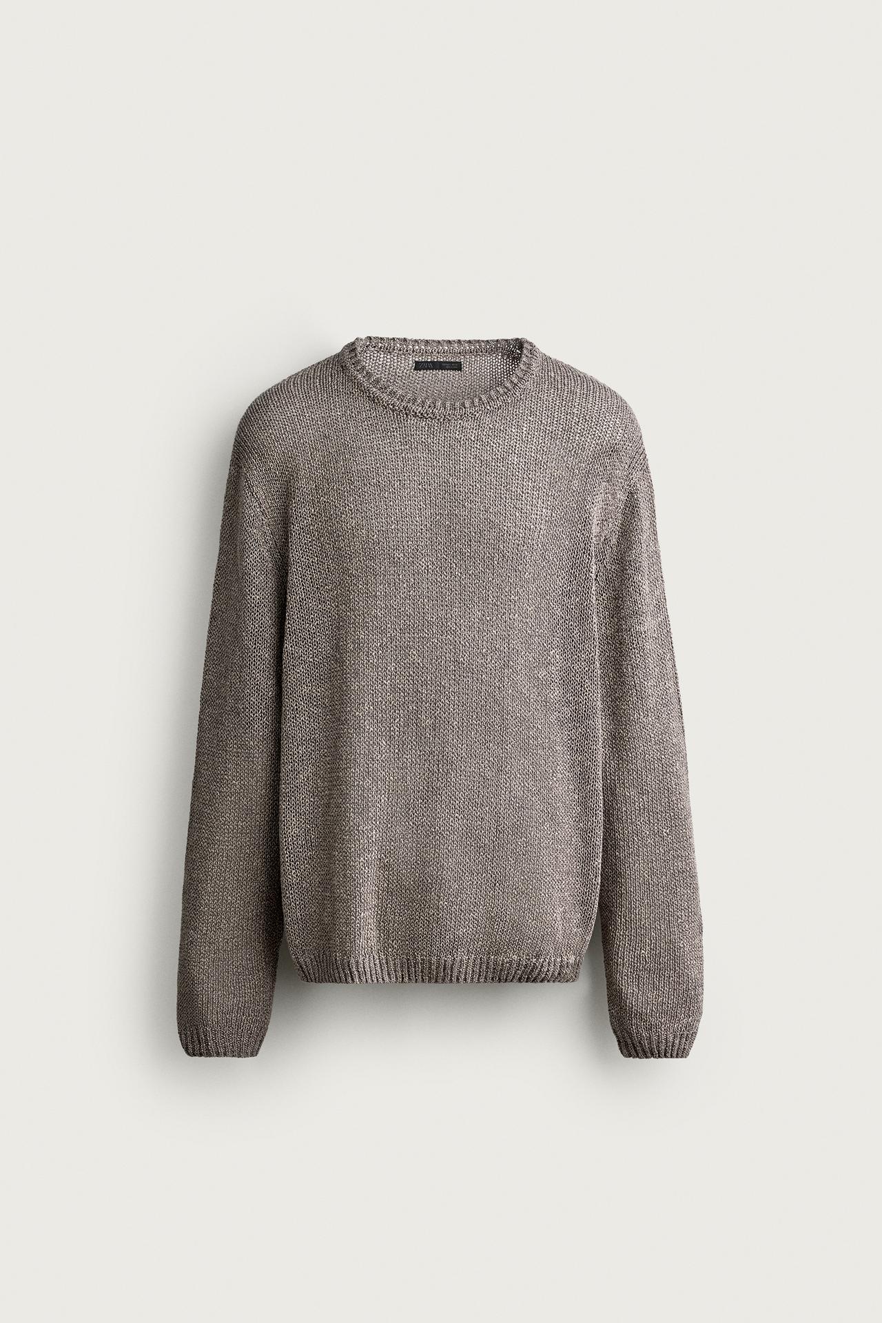 TEXTURED RELAXED FIT JUMPER — Stone