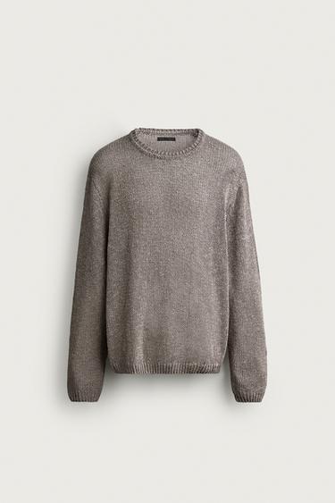 TEXTURED RELAXED FIT JUMPER — Stone 1
