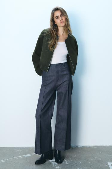 SOFT BOMBER JACKET WITH ELASTIC TRIMS - Khaki by Zara