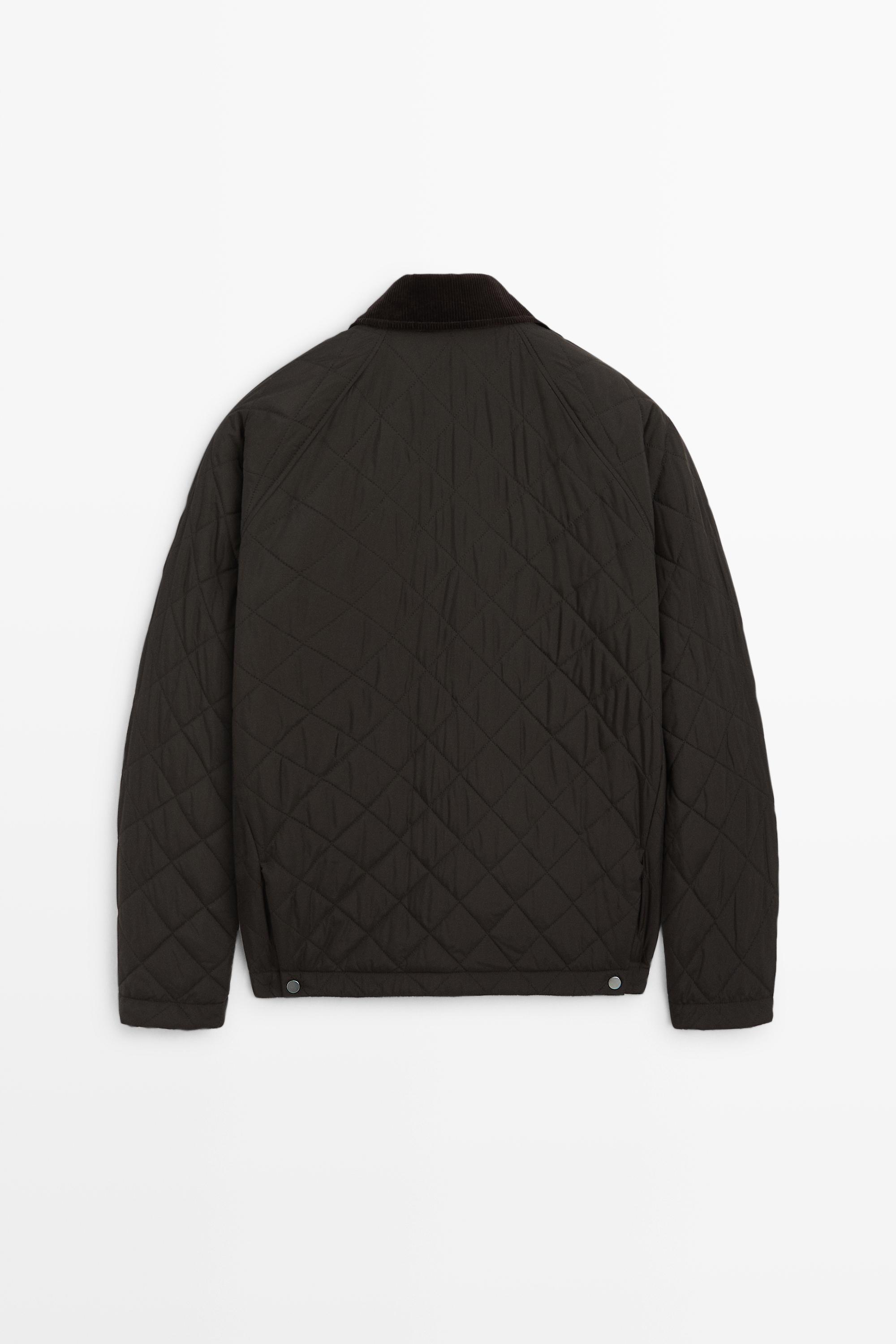 Veste matelassée col velours côtelé