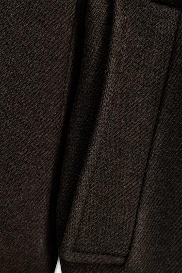 OVERSIZED WOOL COAT ZW COLLECTION - Chocolate by Zara - Image 3