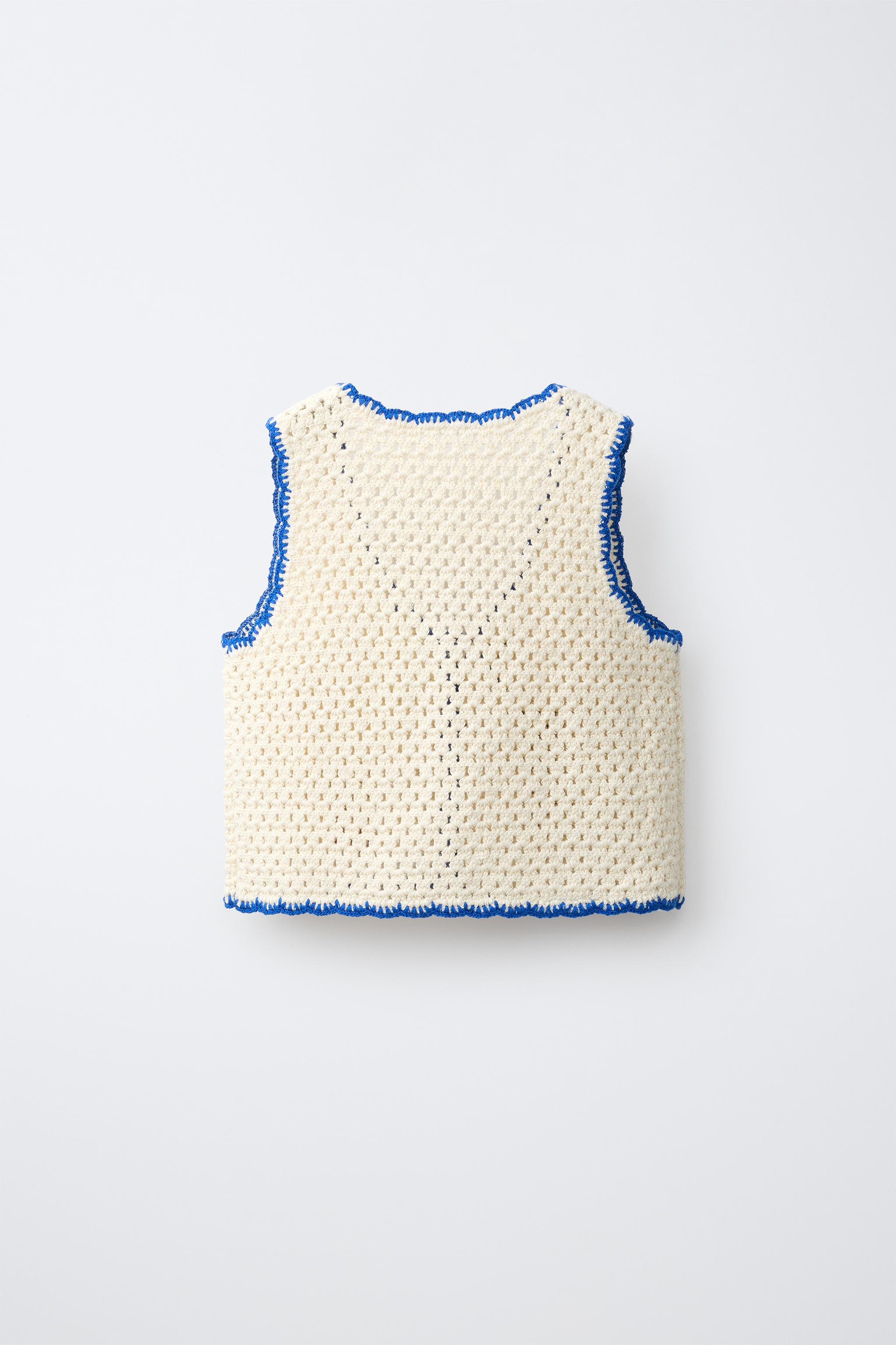 クロシェ編み ベアー刺繍ベスト - マルチカラ― | ZARA Japan / 日本
