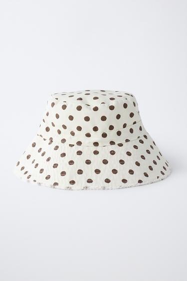 BONNET BUCKET À POIS - Écru de Zara - Image 3