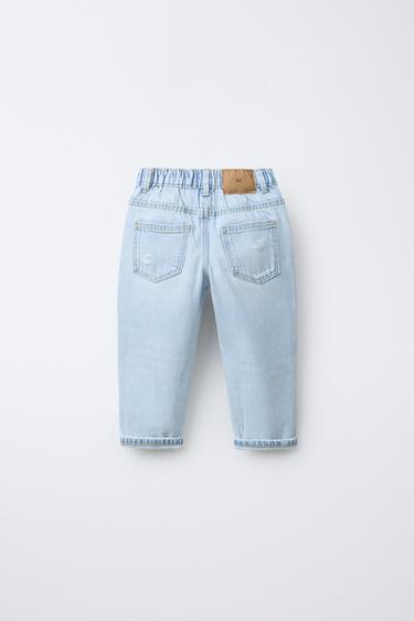 BAGGY LOW -FARKUT, REVITYT YKSITYISKOHDAT - Light blue Zaralta
