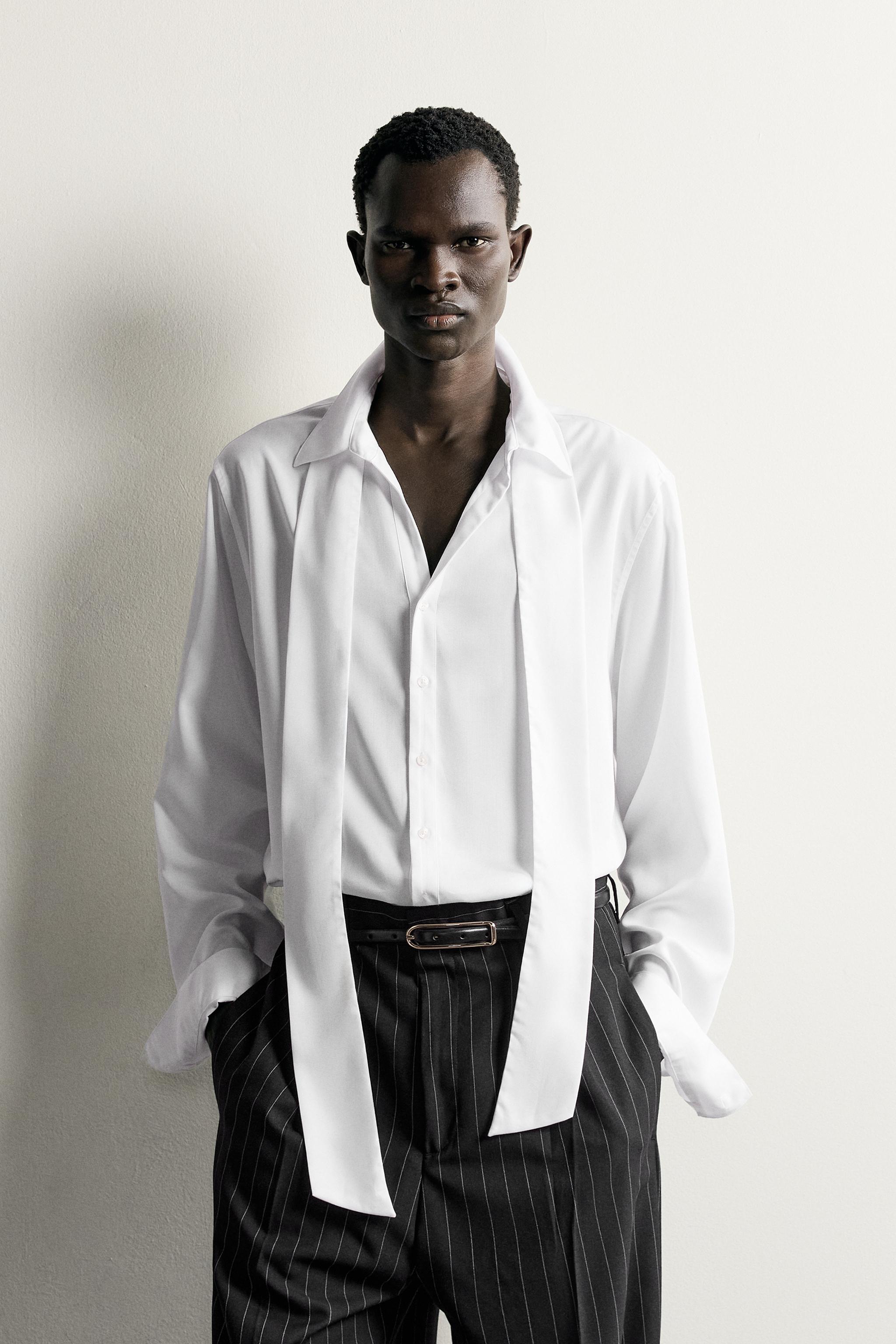 CHEMISE RELAXED FIT FLUIDE À NŒUD