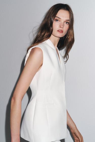 GILET PEPLUM ZW COLLECTION - Écru de Zara - Image 5