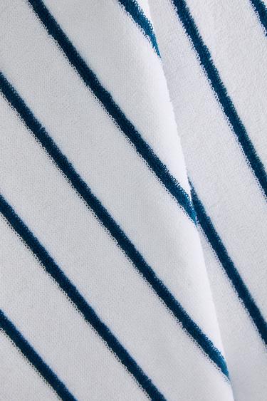 STRIPED COTTON TERRY TEA TOWEL - Blue by Zara - Image 3