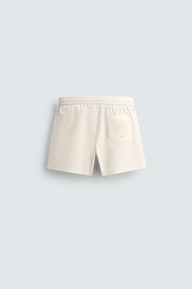 MID-LENGTH SEERSUCKER SWIMMING TRUNKS - Ecru by Zara - Image 7