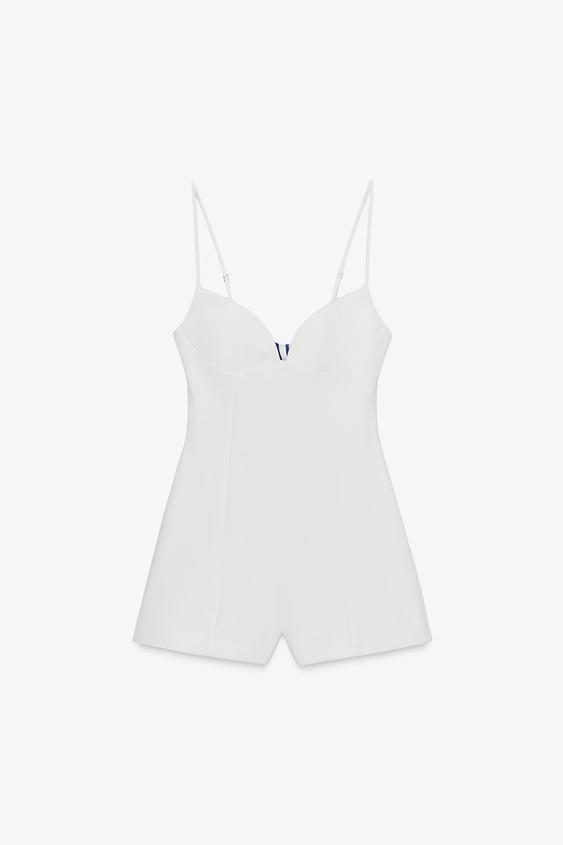 STRIPED HANDKERCHIEF CUT OUT SHORT JUMPSUIT