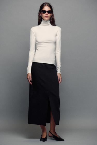 TURTLENECK T-SHIRT - Ecru by Zara
