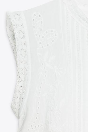BLOUSE ENTRE-DEUX SANS MANCHES ZW COLLECTION - Blanc cassé de Zara - Image 7