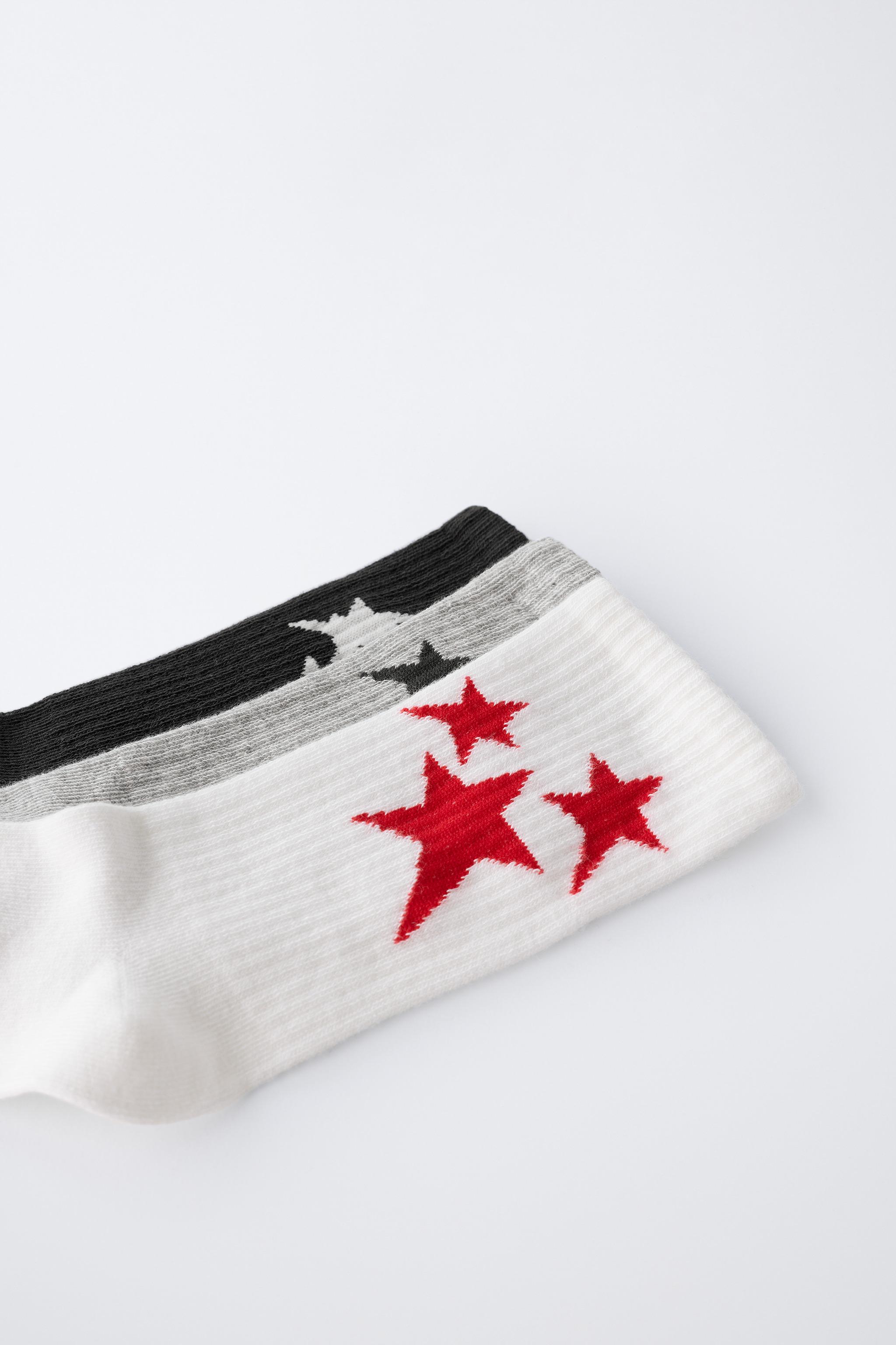 LOT DE TROIS CHAUSSETTES MI-HAUTES À ÉTOILES