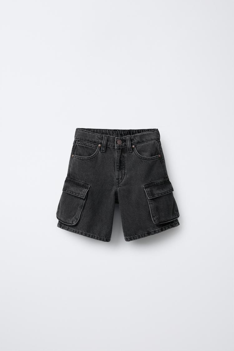Short Mezclilla Negro Zara BERMUDA MEZCLILLA ROTOS Negro ZARA Mexico