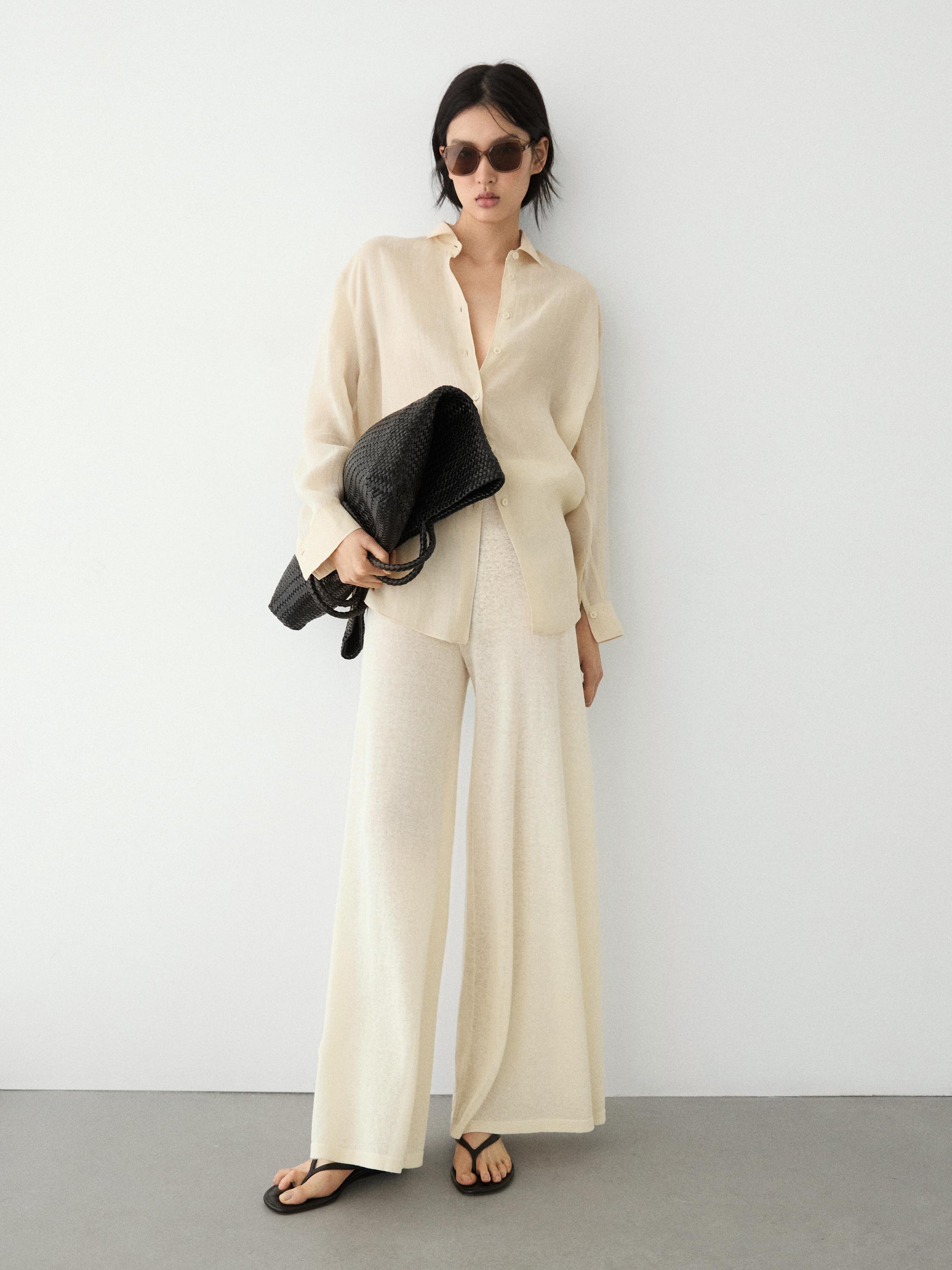 Total look wide-leg flowing trousers