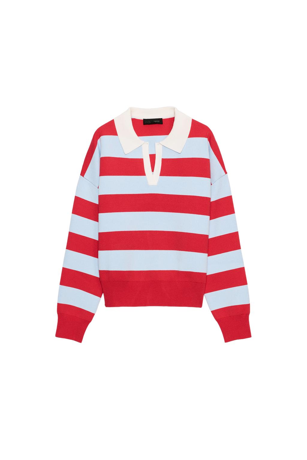 STRIPED KNIT POLO - image 3