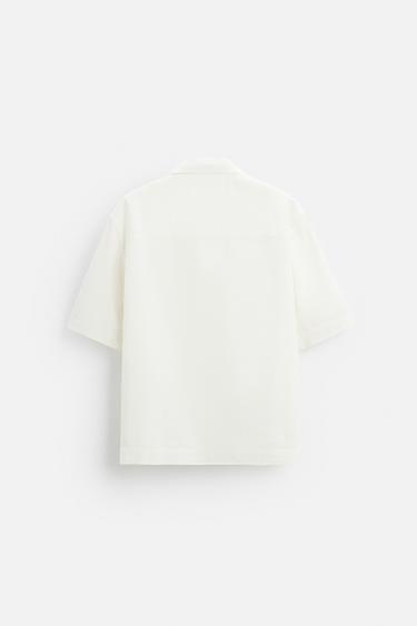 EMBROIDERED TEXTURED WEAVE SHIRT - Ecru by Zara - Image 6