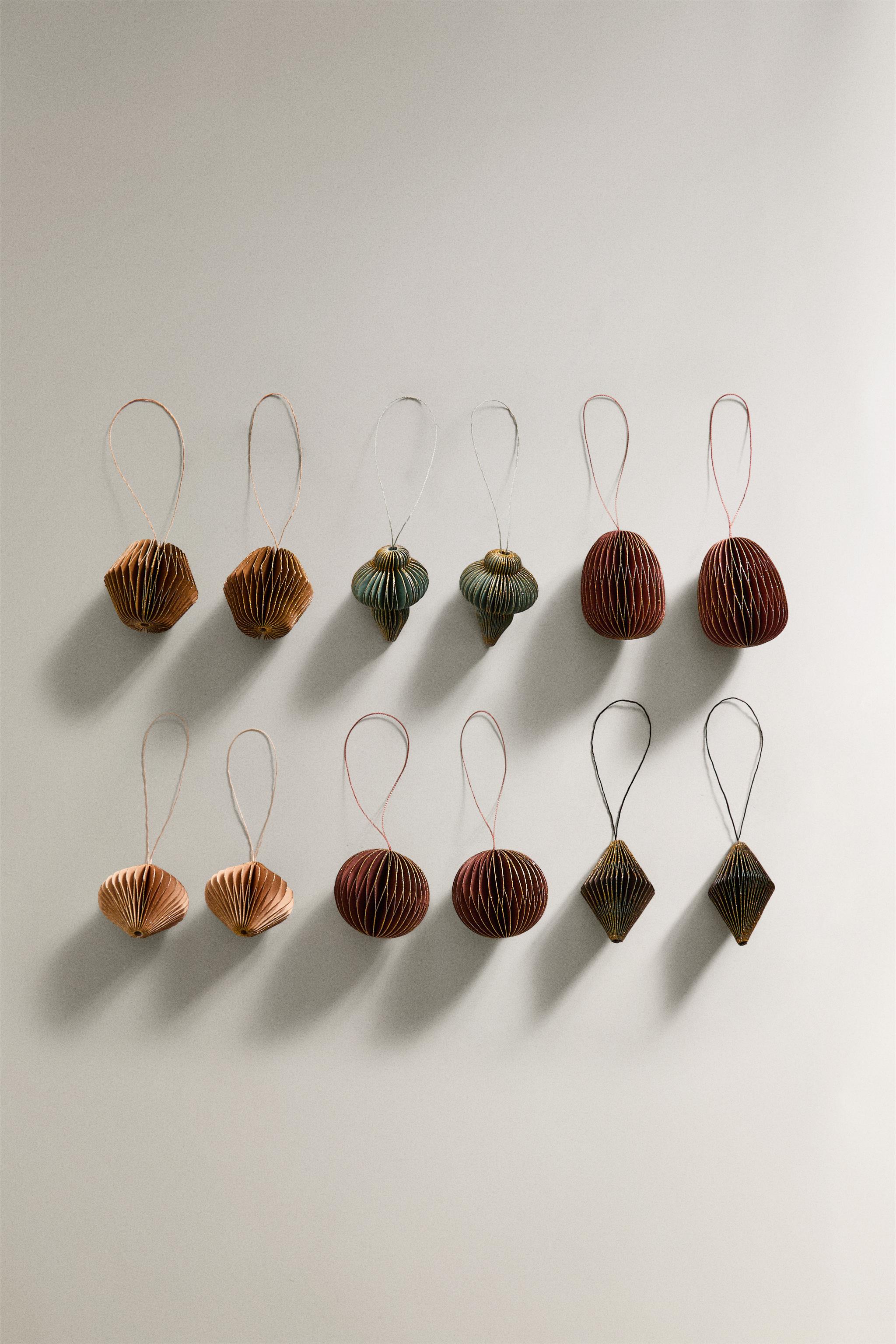 SET OF CHRISTMAS PAPER SHAPES ORNAMENTS (SET OF 12)